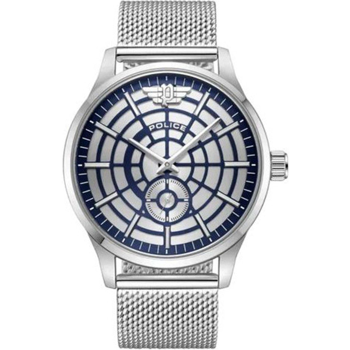 Herrenuhr mit silbernem Mesh-Armband