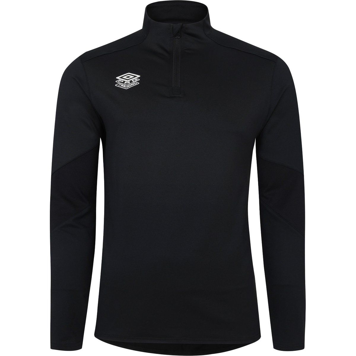 Schwarzes Trainings-Midlayer-Top mit halbem Reißverschluss