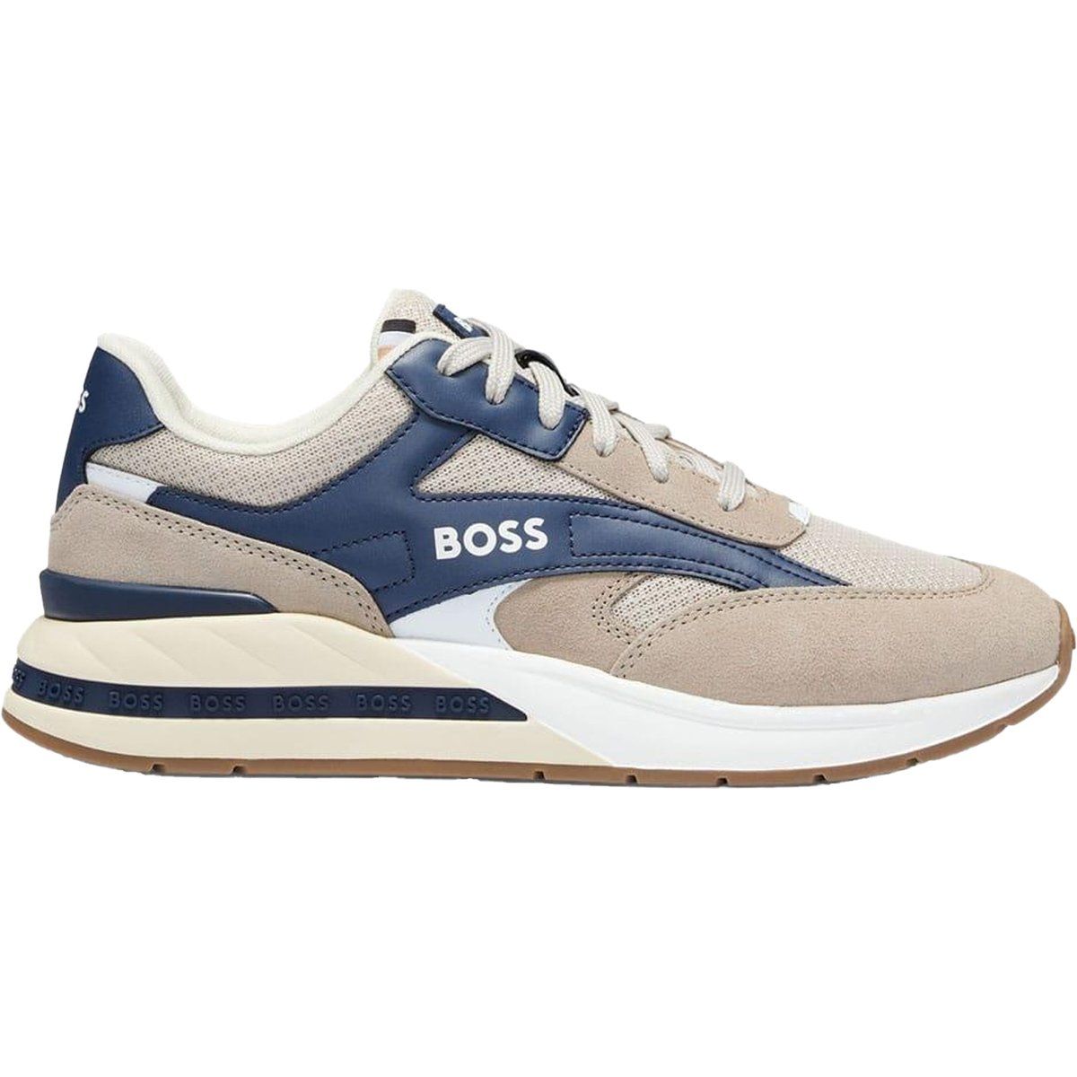 Herren-Freizeitsneaker aus Leder und Mesh