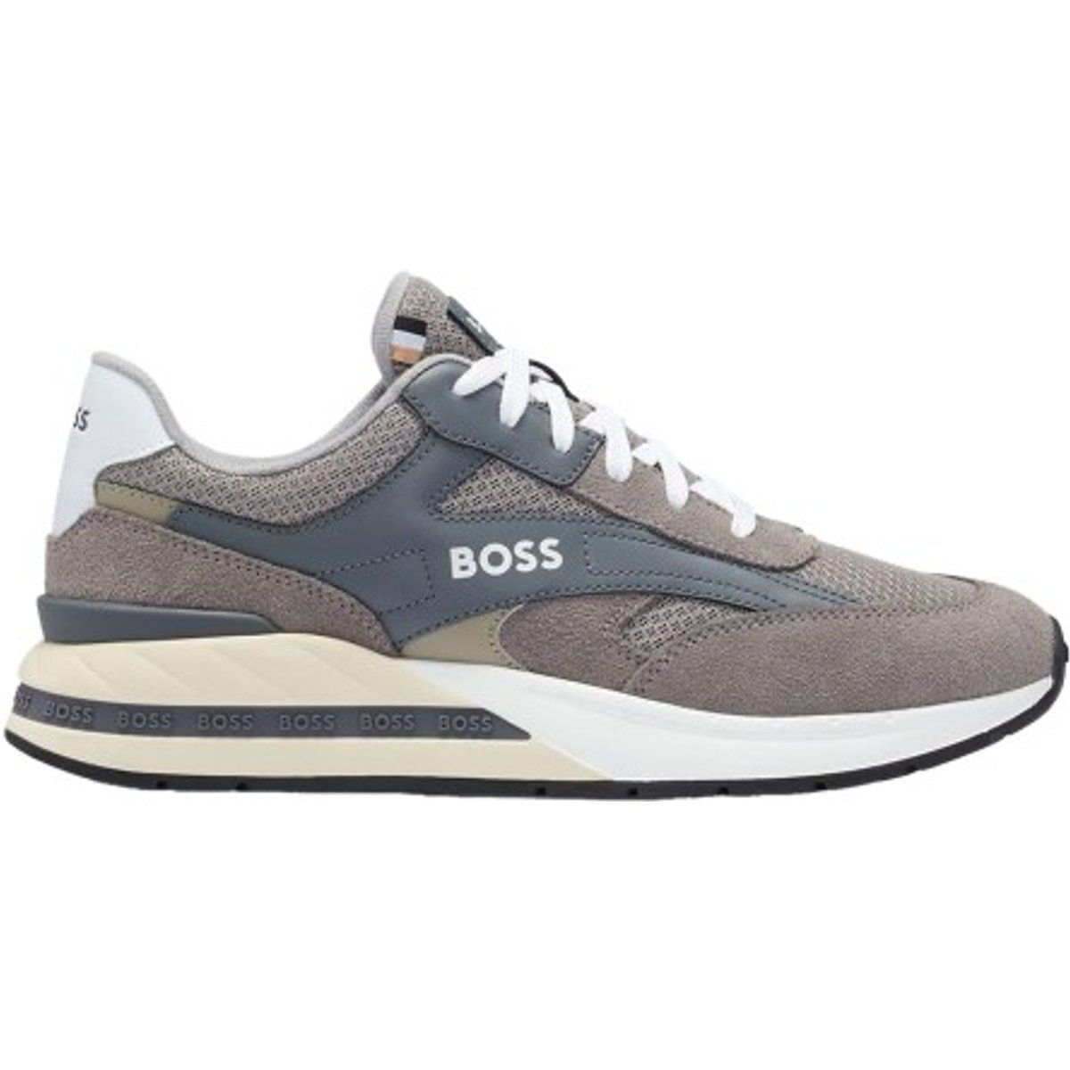 Herren Graue Laufschuhe aus Leder