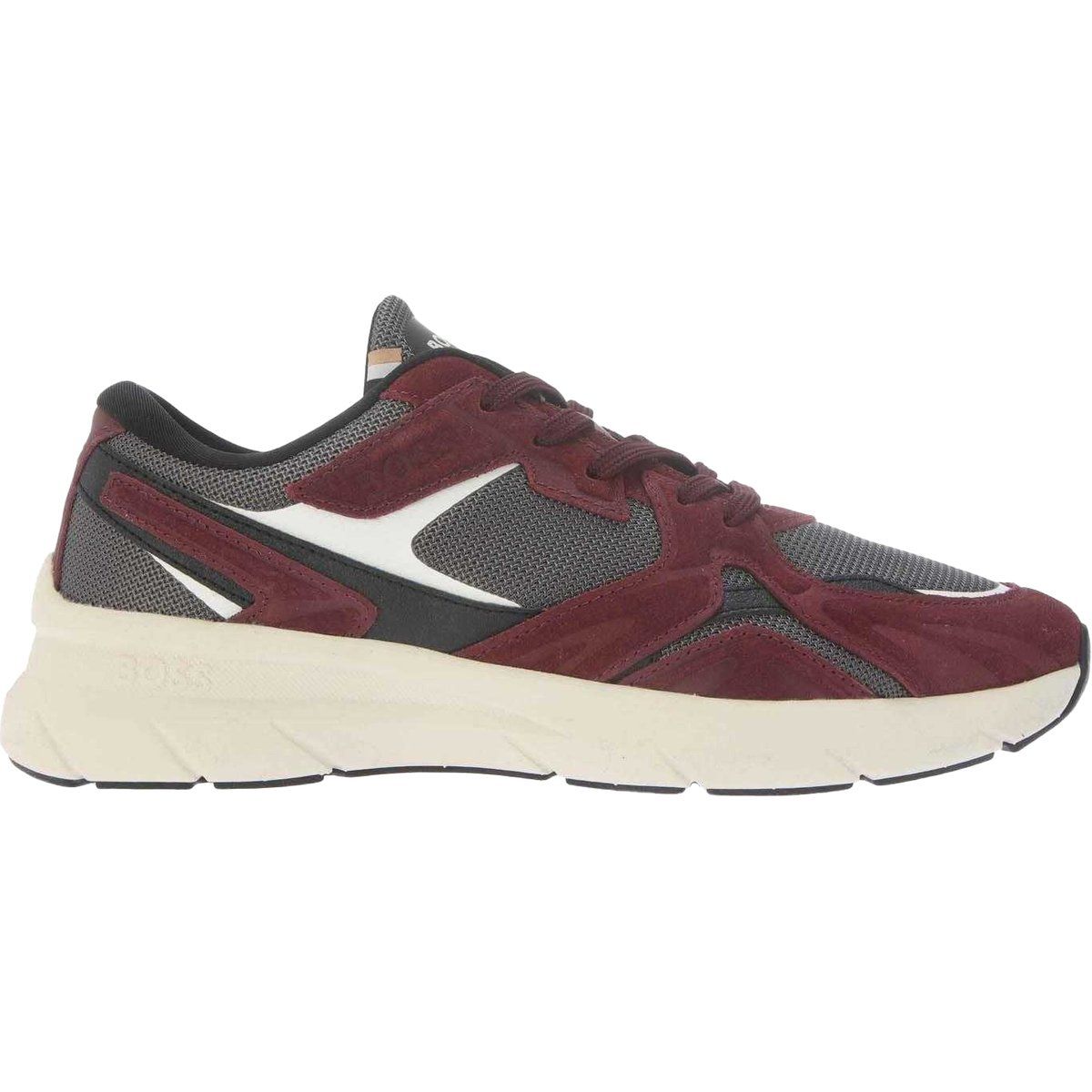 Burgunderfarbener Low-Top Lauf-Sneaker