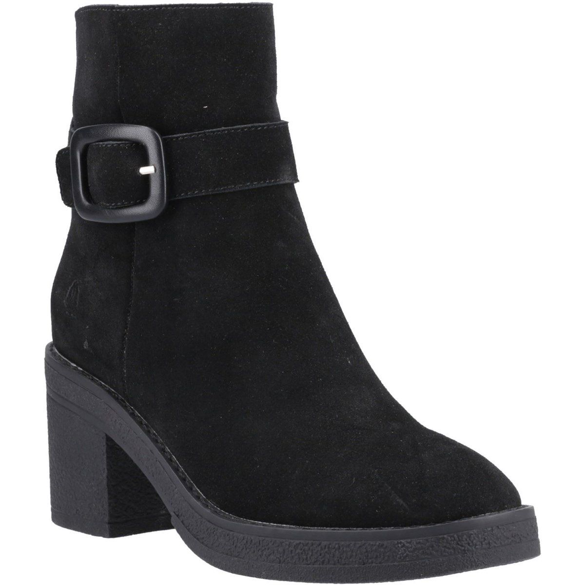 Hush Puppies Fearne Damen Wildleder Schwarze Stiefeletten mit Absatz
