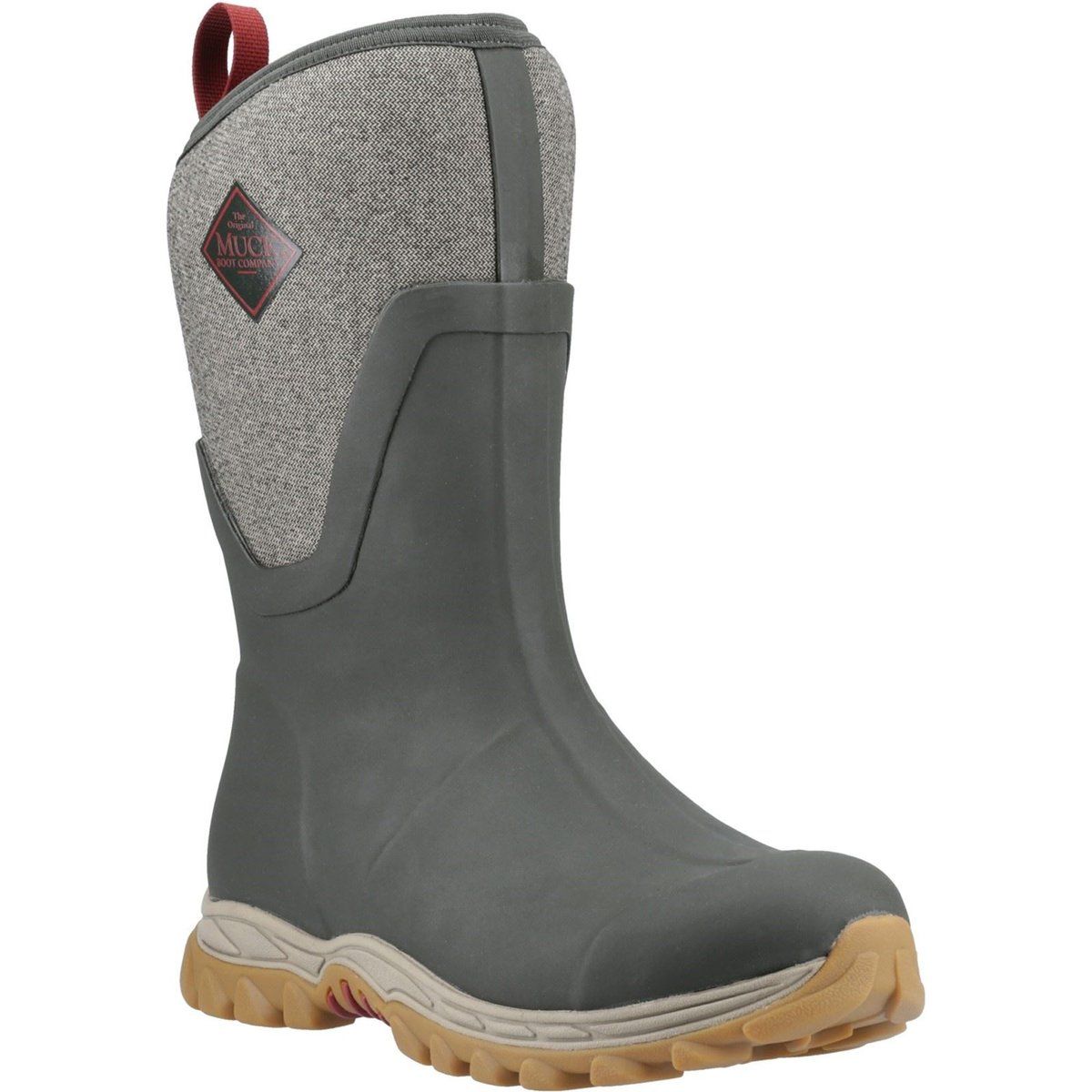 Muck Boots Arctic Sport II Mid Damen Winterstiefel aus Gummi in Olivgrün/Heringsgrätmuster