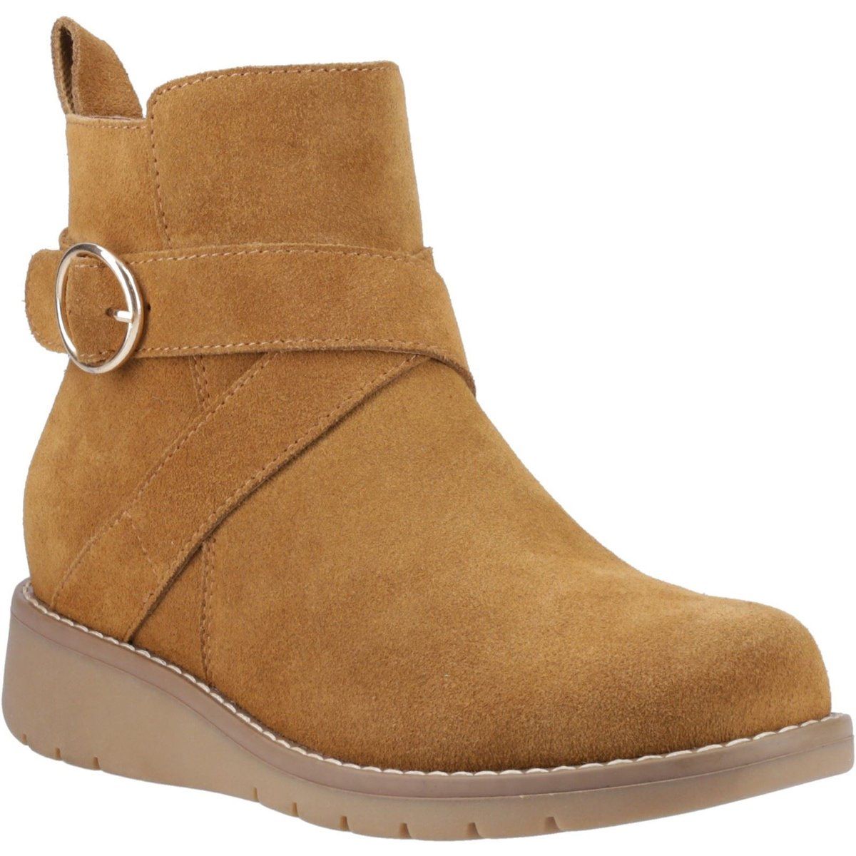 Hush Puppies Lyra Damen Winterstiefeletten aus Veloursleder in Tan