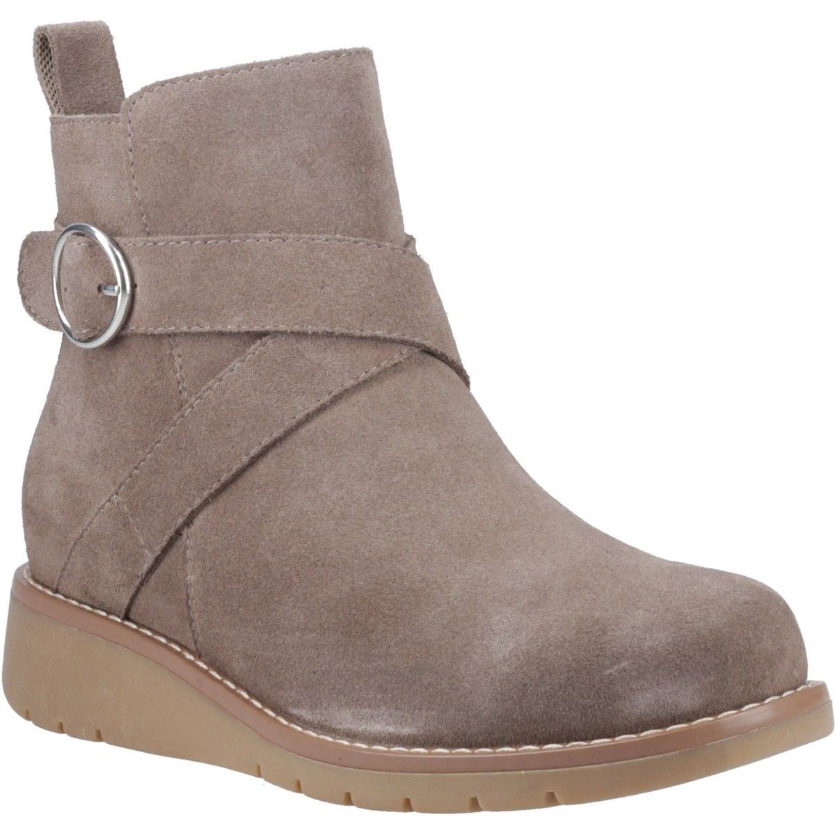 Hush Puppies Lyra Damen Wildleder Winter Stiefeletten in Taupe
