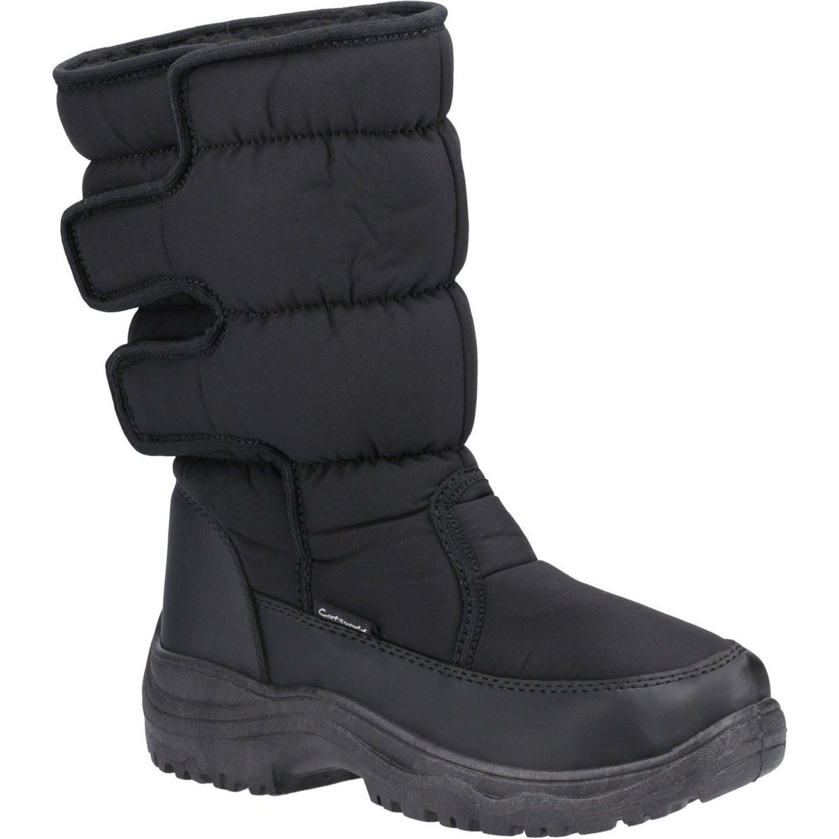 Cotswold Welland Textil Damen schwarze Winter Stiefeletten in Mid-Cut