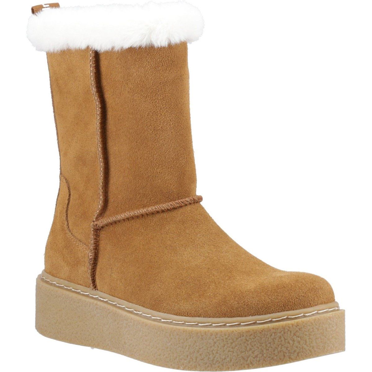Hush Puppies Becca Mid Wildleder Damen Stiefel in Tan