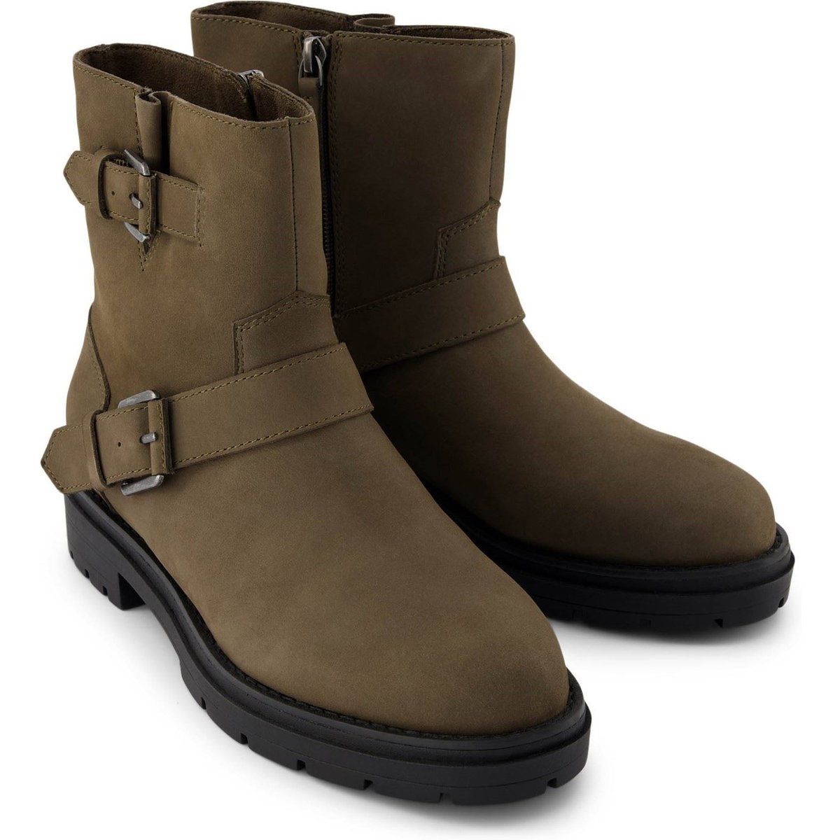 TOMS Ionie Moto Leder Damen Canteen Stiefel