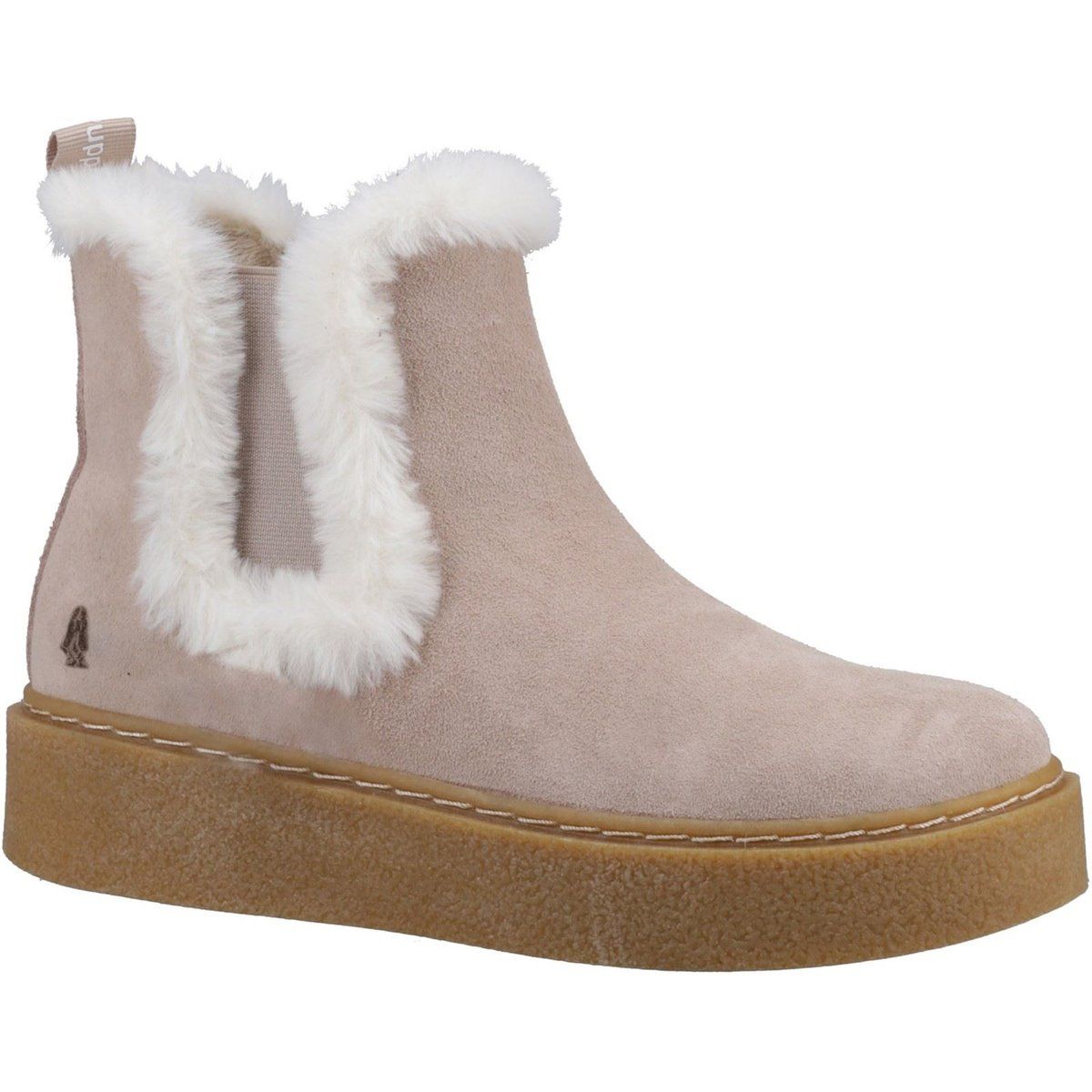 Hush Puppies Bella Damen Chelsea Stiefeletten in Nude aus Wildleder