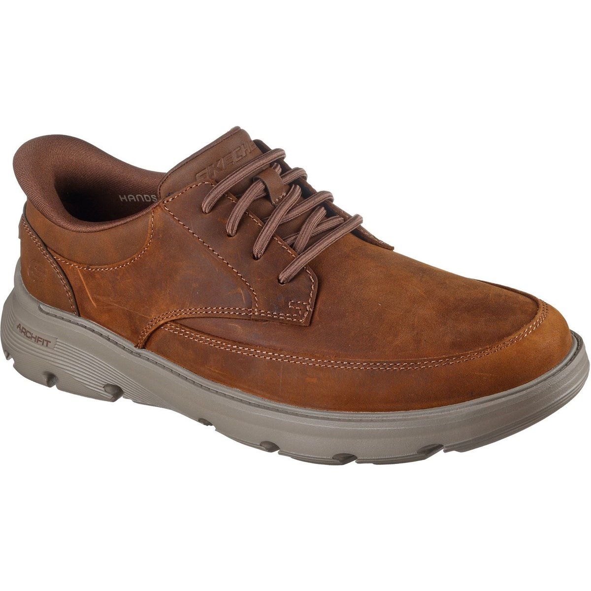 Skechers Arch Fit Garza Rowan Leder Herren Schnürschuhe in Dunkelbraun
