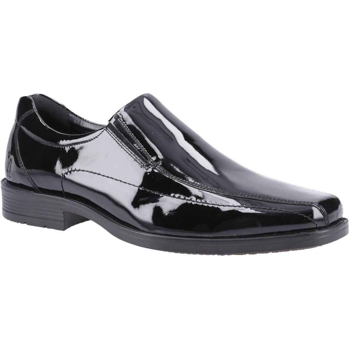 Hush Puppies Brody Herren Slip-On Schuhe aus schwarzem Leder