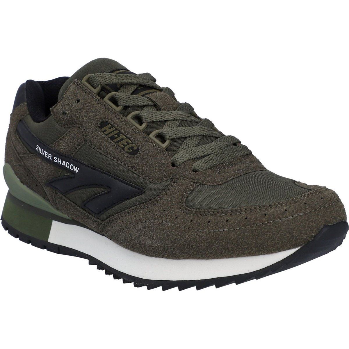 Hi-Tec Silver Shadow PU Wildleder/Polyester Herren Schnürschuhe in Dunkeloliv