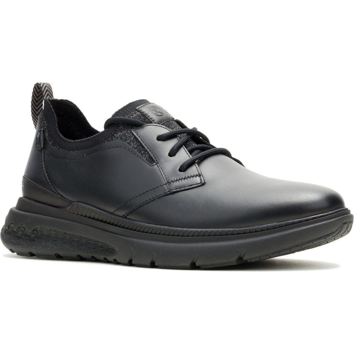 Hush Puppies Excel Leder Herren Schnürschuhe Schwarz/Schwarz
