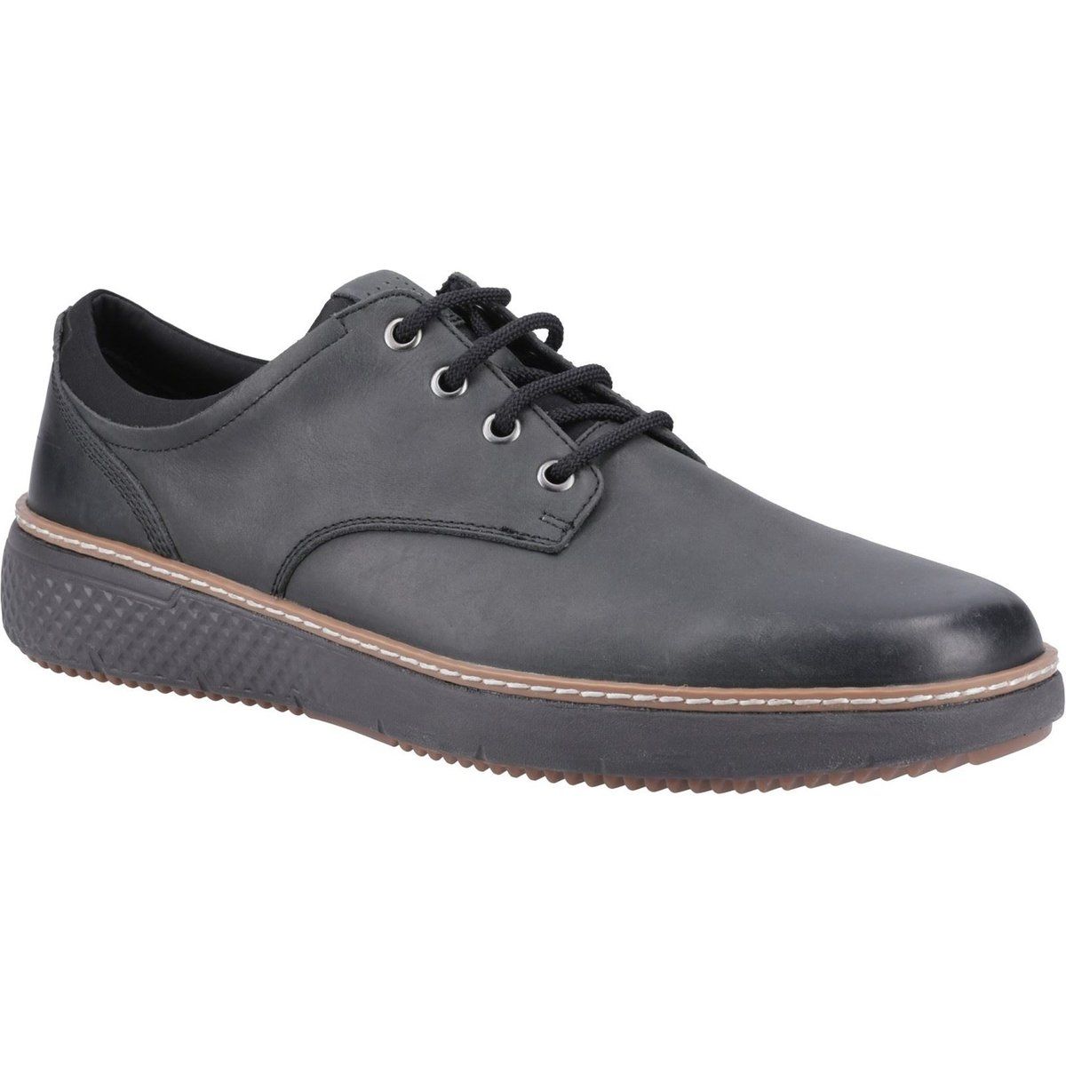 Hush Puppies Kash Leder Herren Schwarz Schnürschuhe