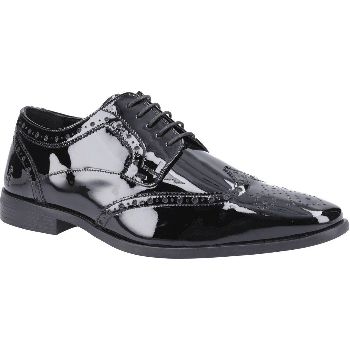Hush Puppies Elliot Leder Herren Schwarze Brogues Schuhe