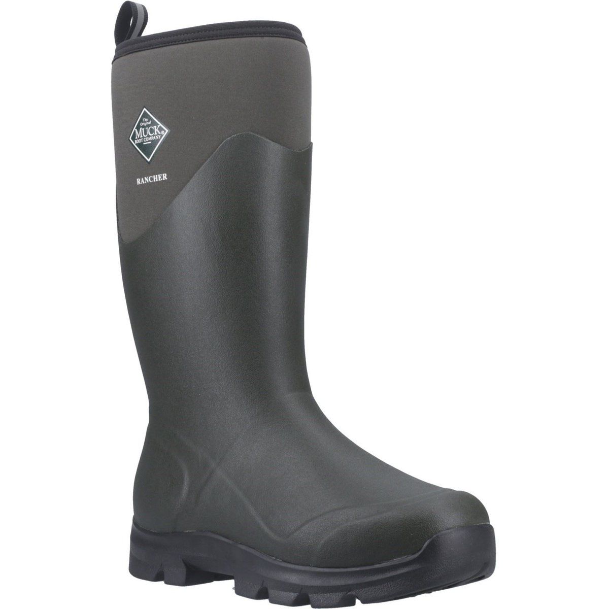 Muck Boots Rancher Gummistiefel für Herren in Staubgrün/Schwarz, Winterkniekurze Stiefel