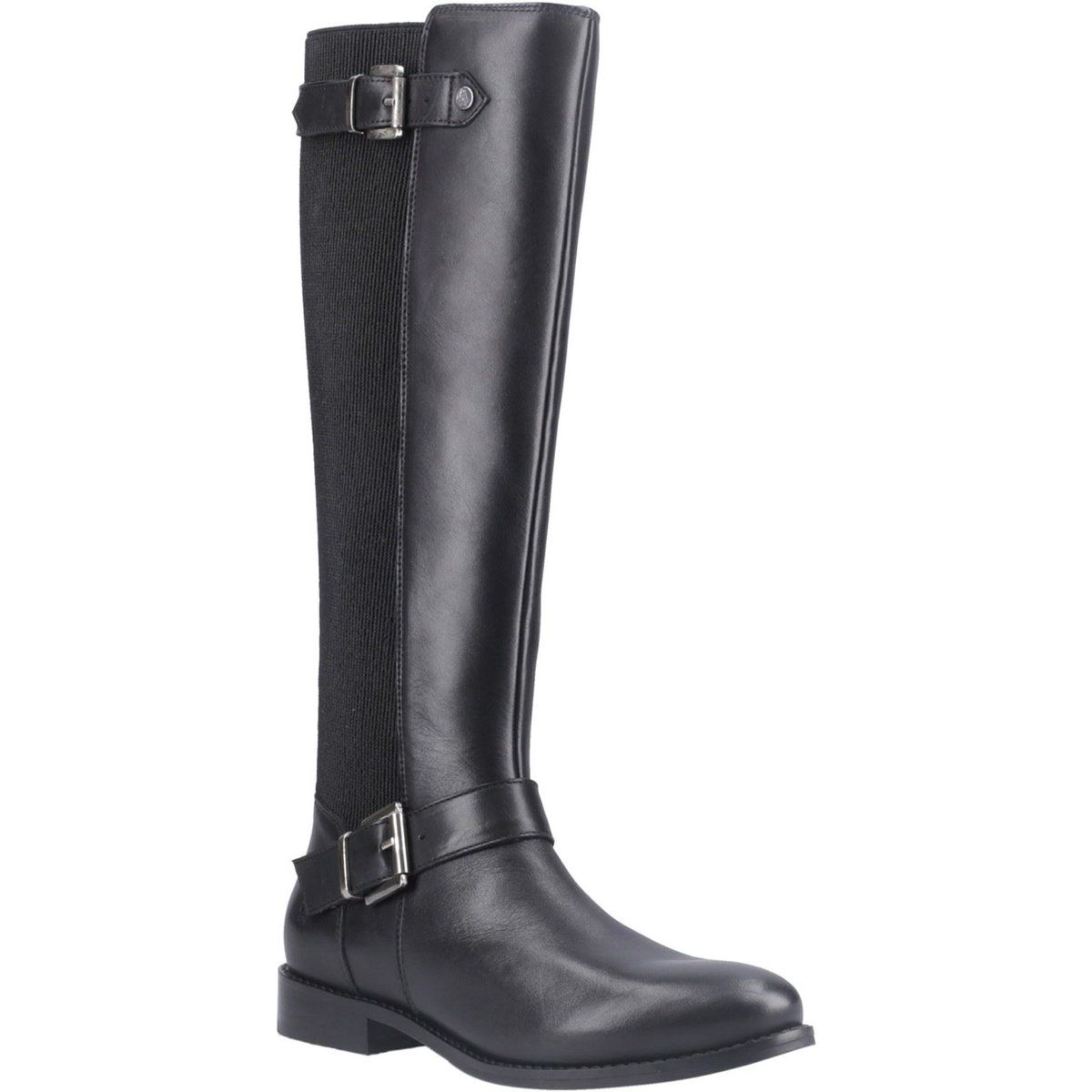 Hush Puppies Daphne Leder Damenschuhe schwarze Stiefel