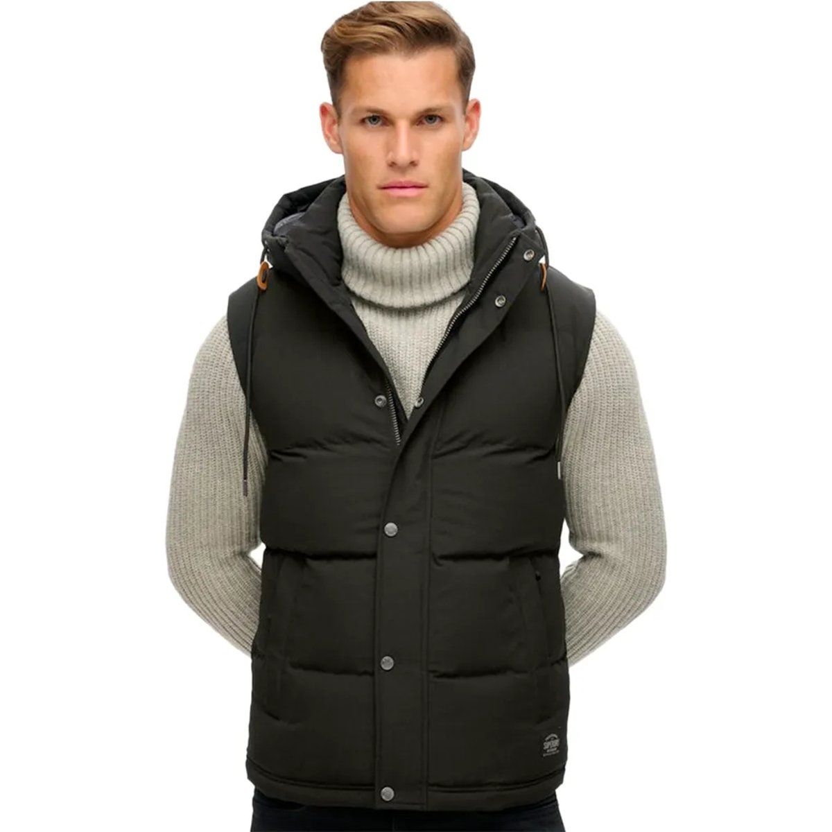 Herren Steppweste mit Kapuze