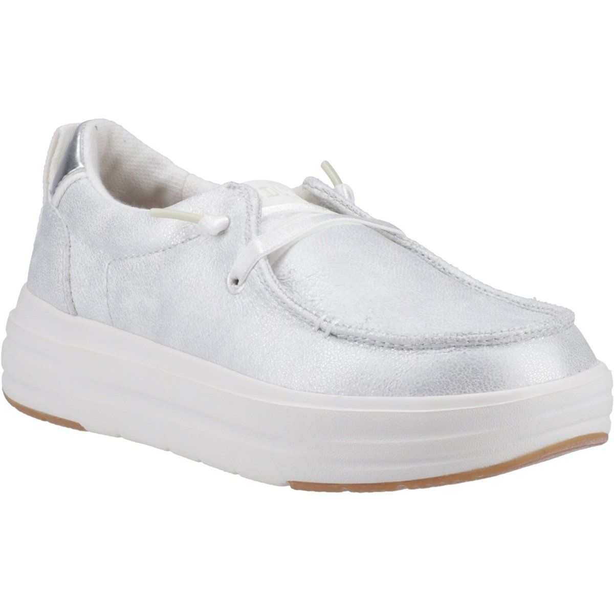HEYDUDE Wendy Nova Shimmer Polyester Damen Schneewittchen Mokassinschuhe