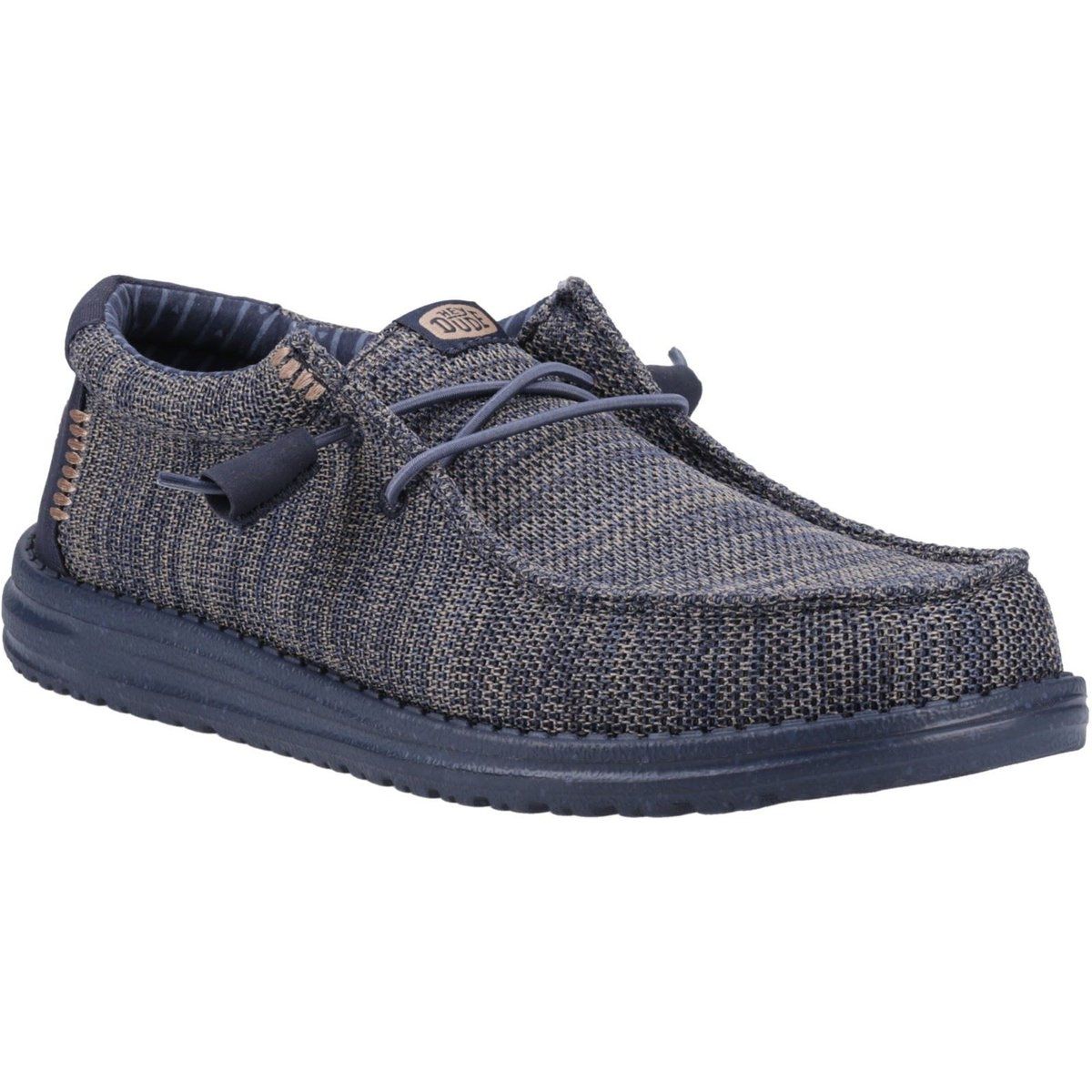 HEYDUDE Wally Stretch Mesh Polyester Herren Marineblau Blazer Mokassins Schuhe