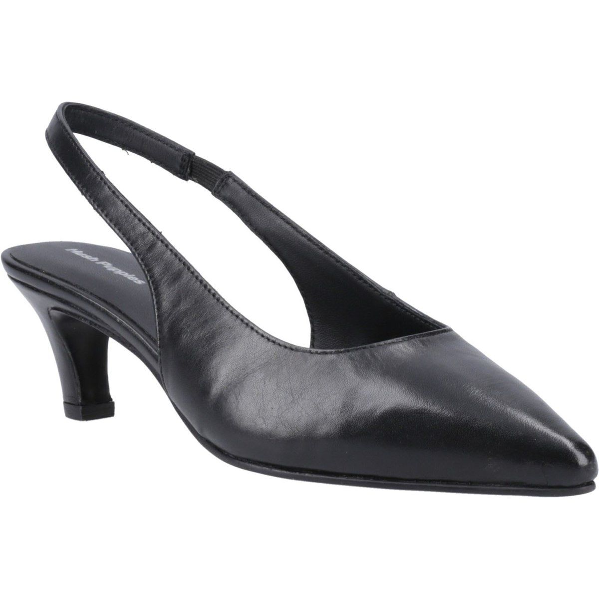 Hush Puppies Nahla Leder Damen Schwarze Spitz Zehen Slingback Schuhe