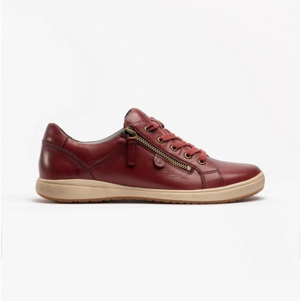 Leder Schnürsneaker mit Reißverschluss