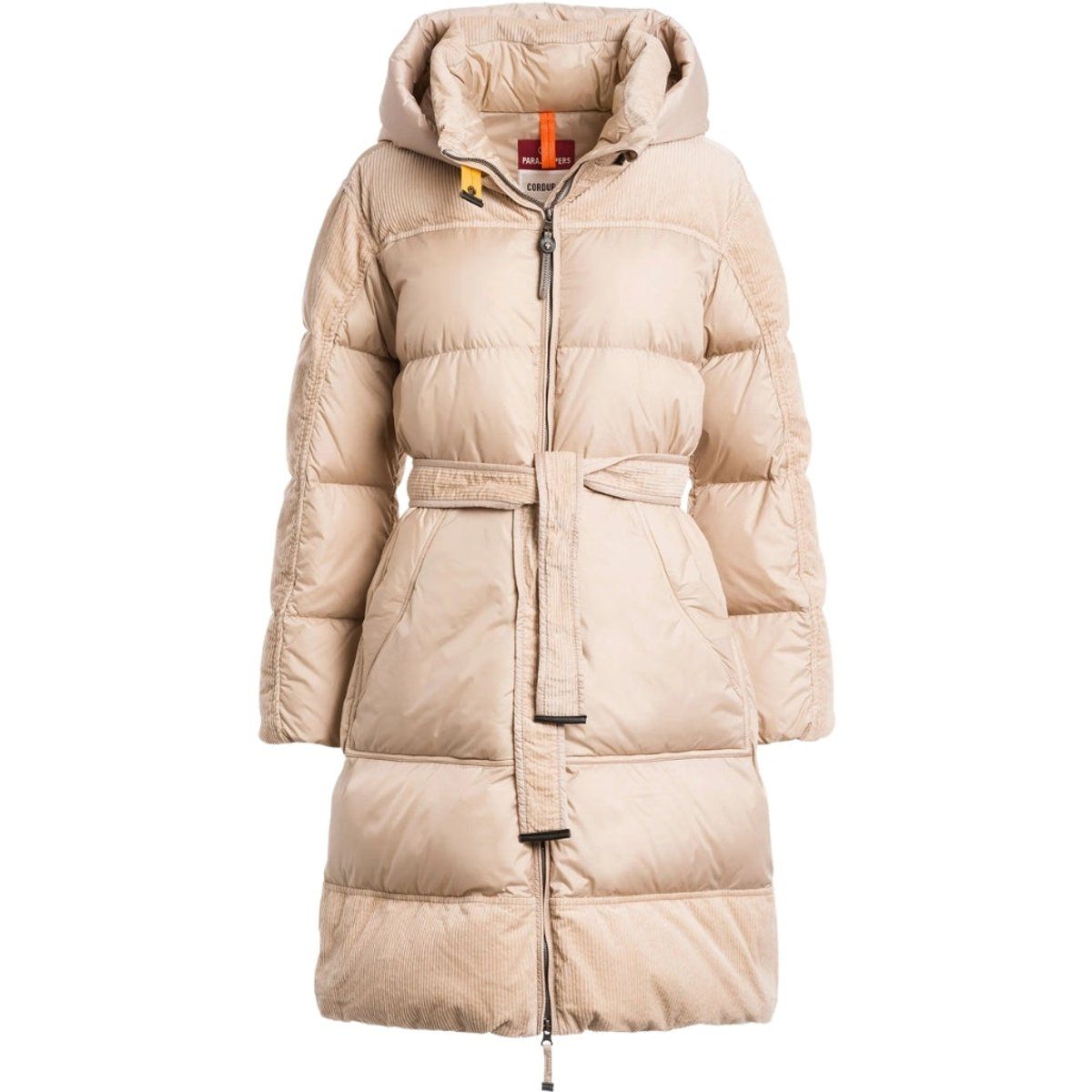 Lange Interstellar Daunenjacke mit Gürtel
