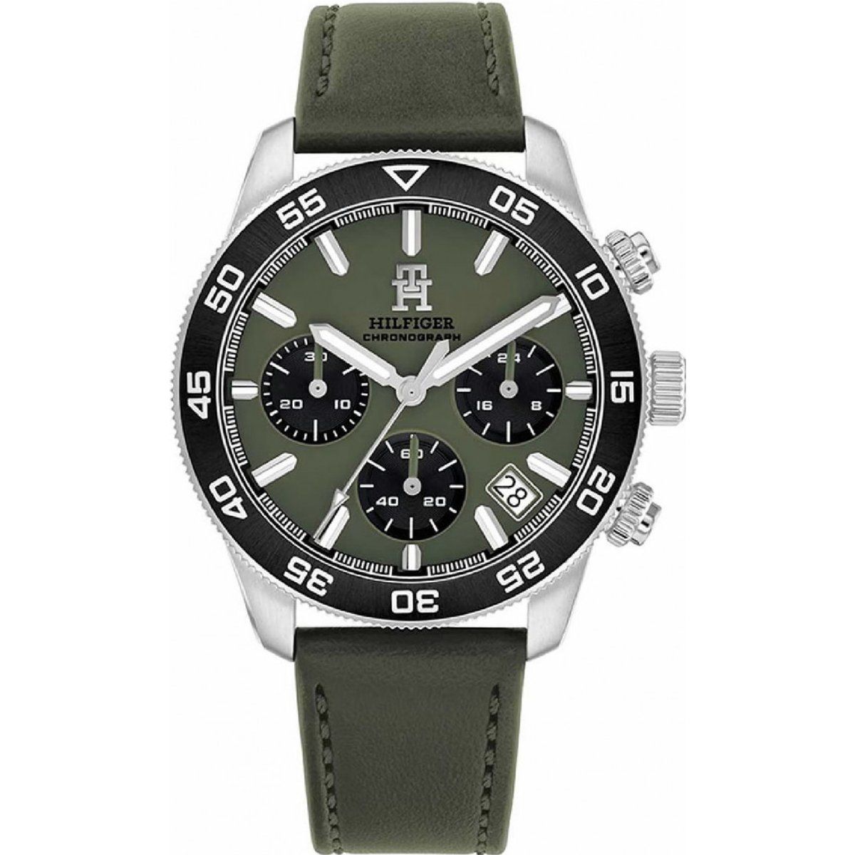 Moderne grüne Chronographenuhr