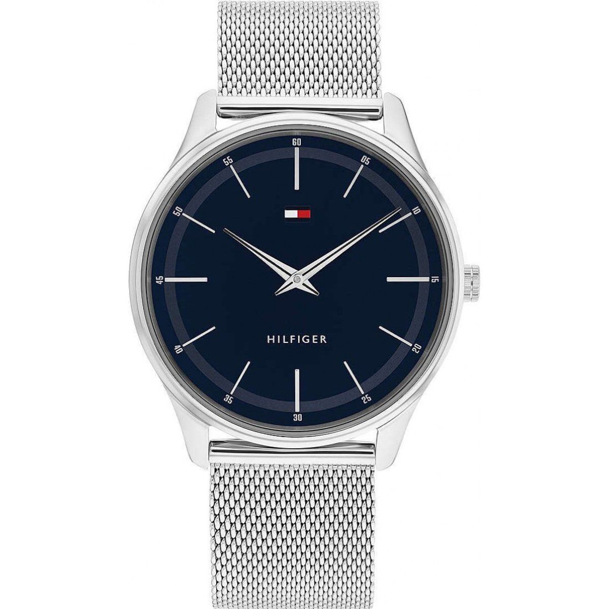 Klassische Edelstahluhr mit Mesh-Armband