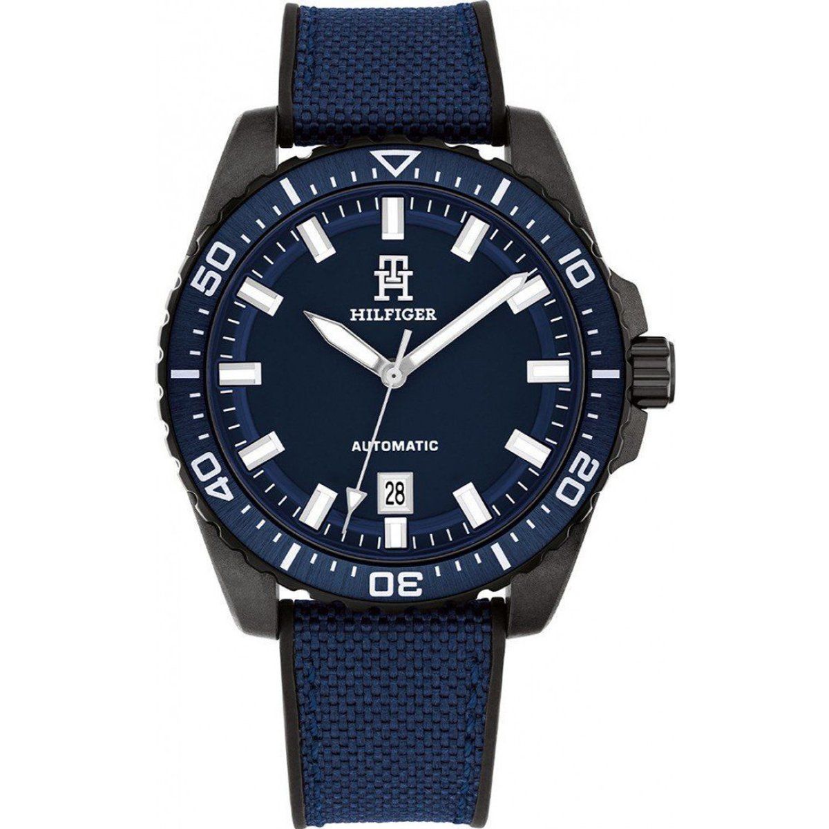 Automatische Herrenuhr mit blauem Zifferblatt