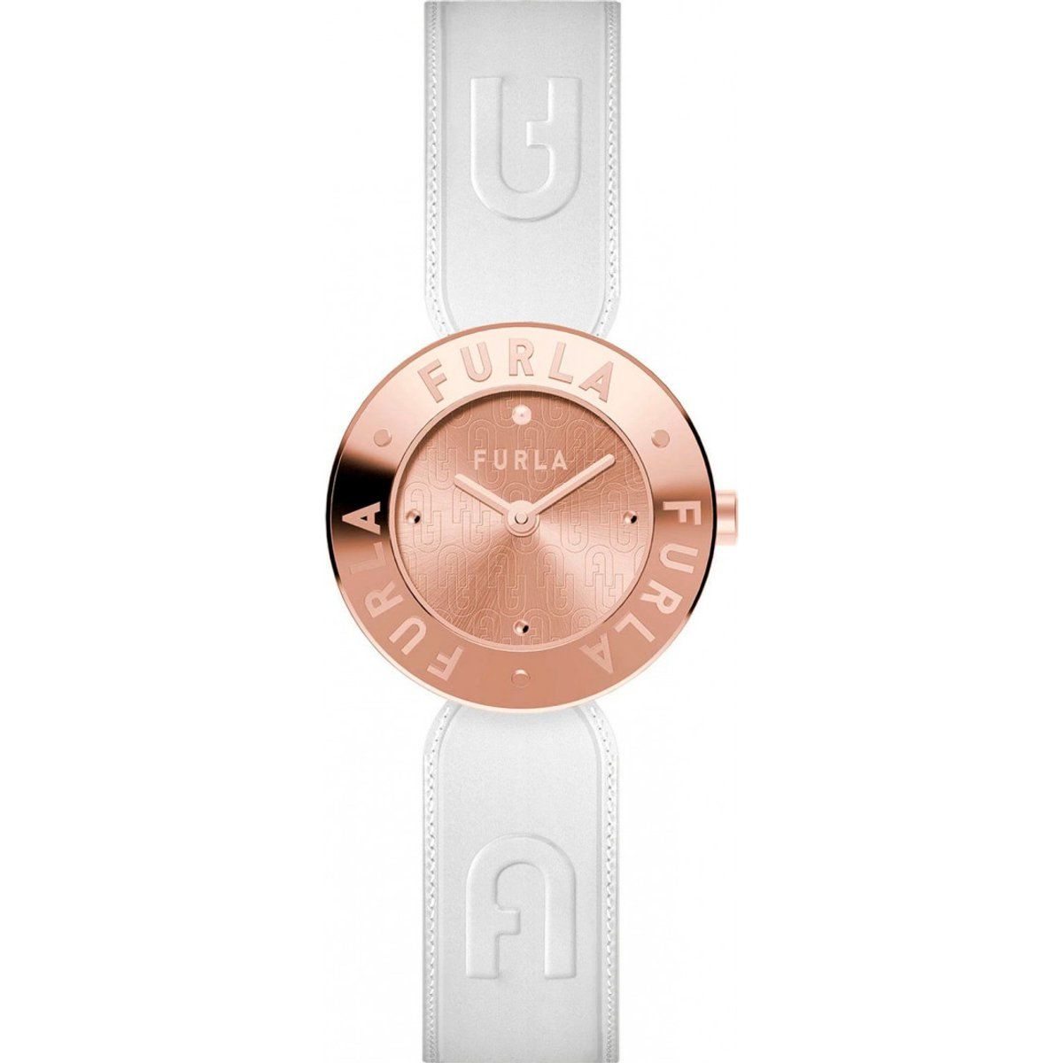 Minimalistische Roségolduhr mit weißem Armband