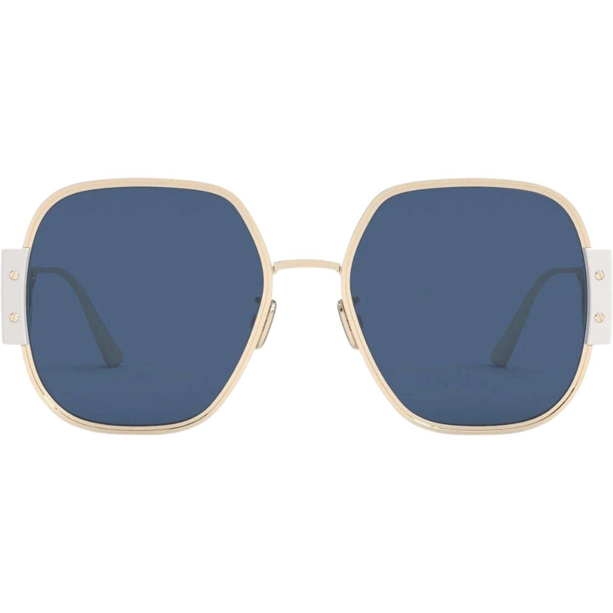 Geometrische Sonnenbrille mit Elfenbein-Akzenten