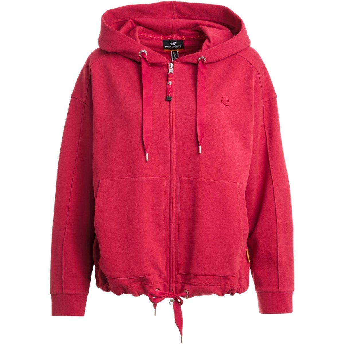 Übergroßer Kapuzenpullover mit Reißverschluss in Rot