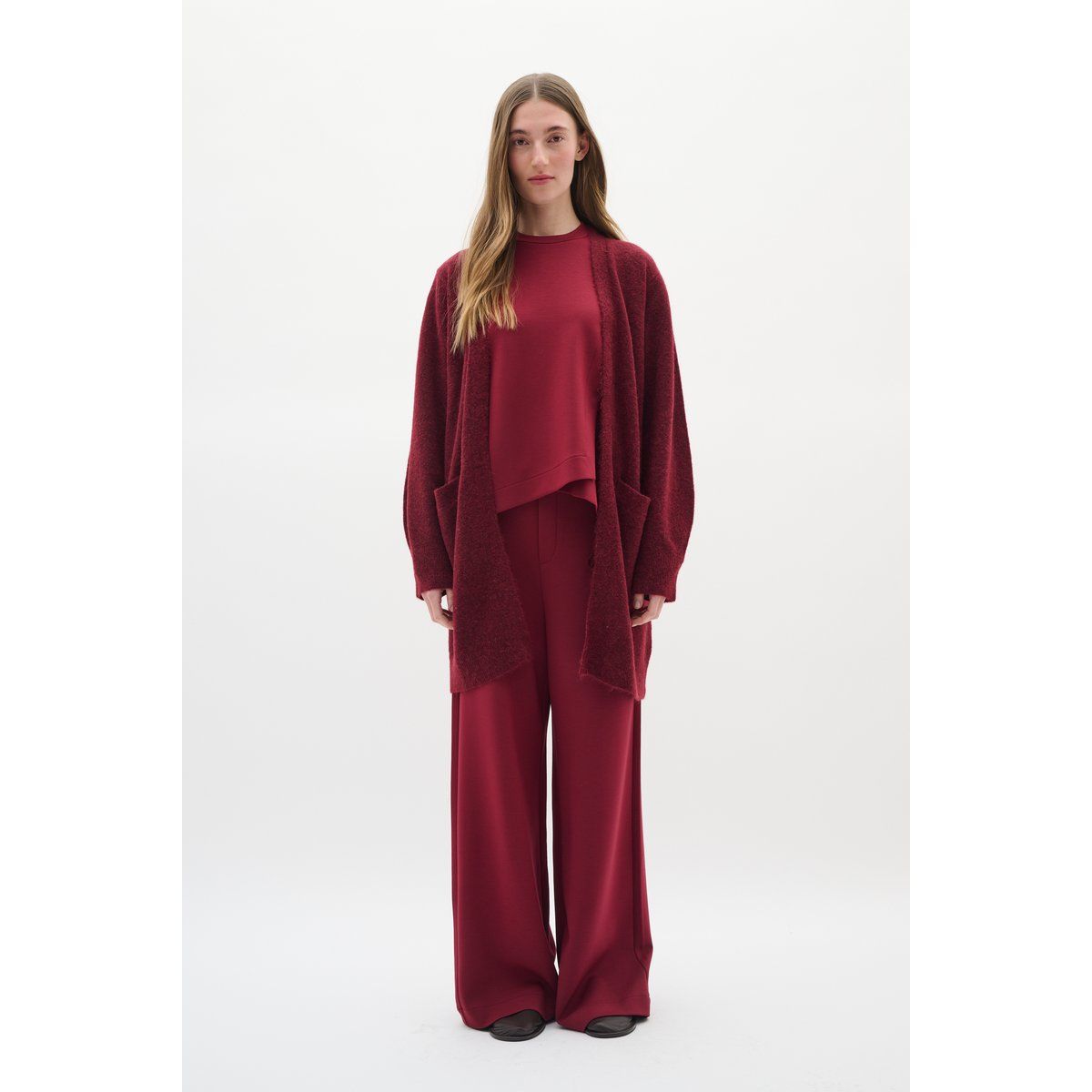 Cardigan mit offener Front, lockere Passform