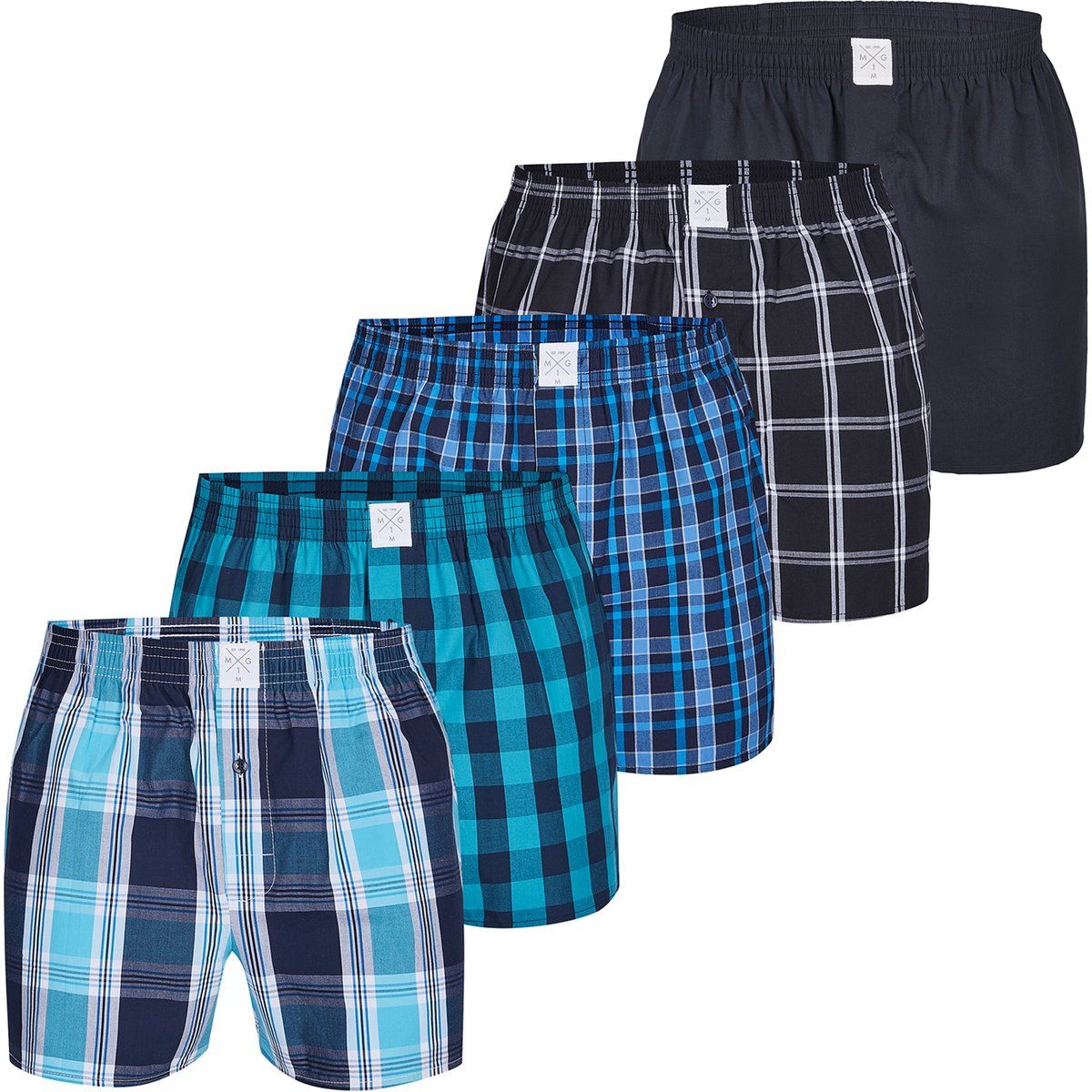 Klassische gewebte Baumwoll-Boxershorts Set
