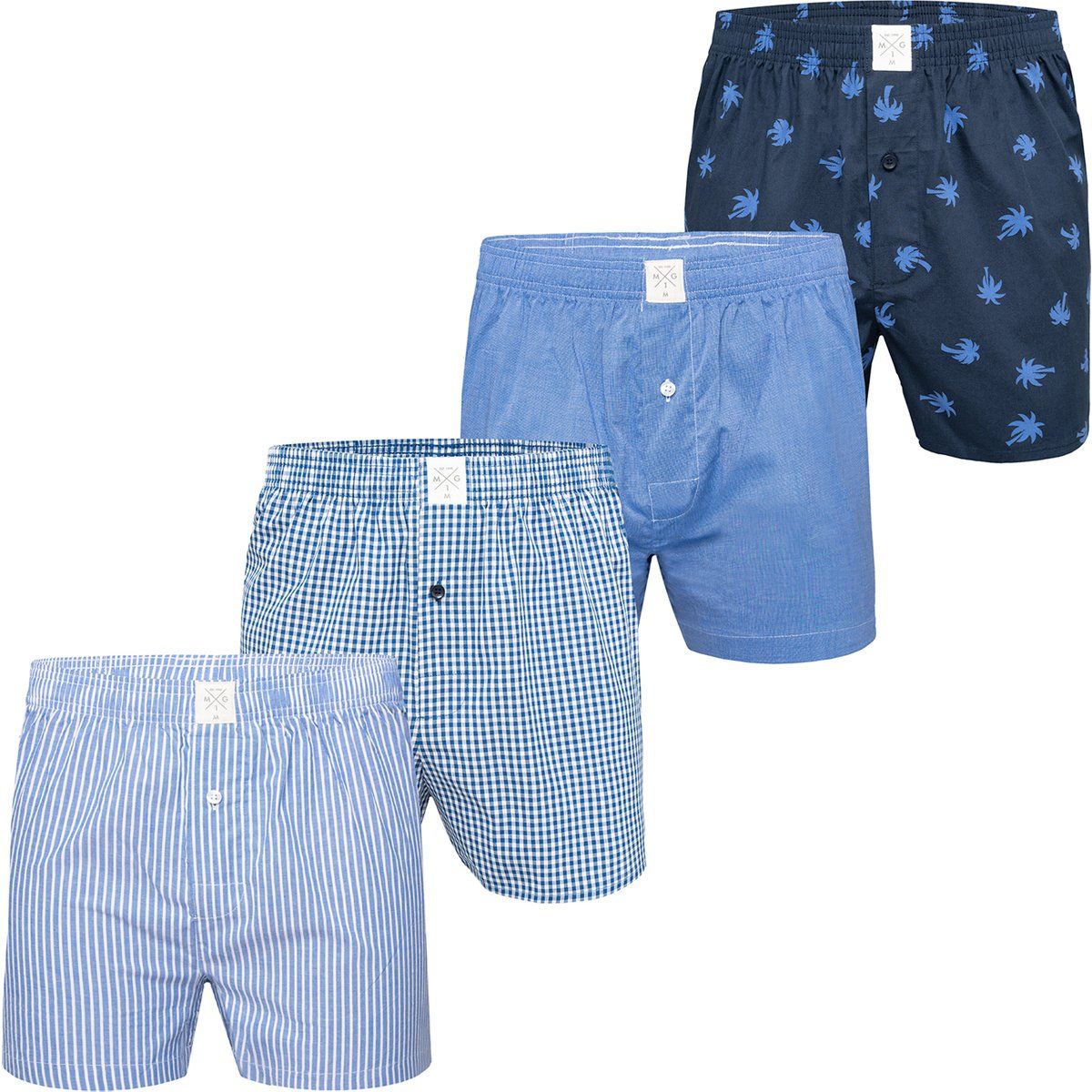 Klassische gewebte Baumwoll-Boxershorts 4er-Pack