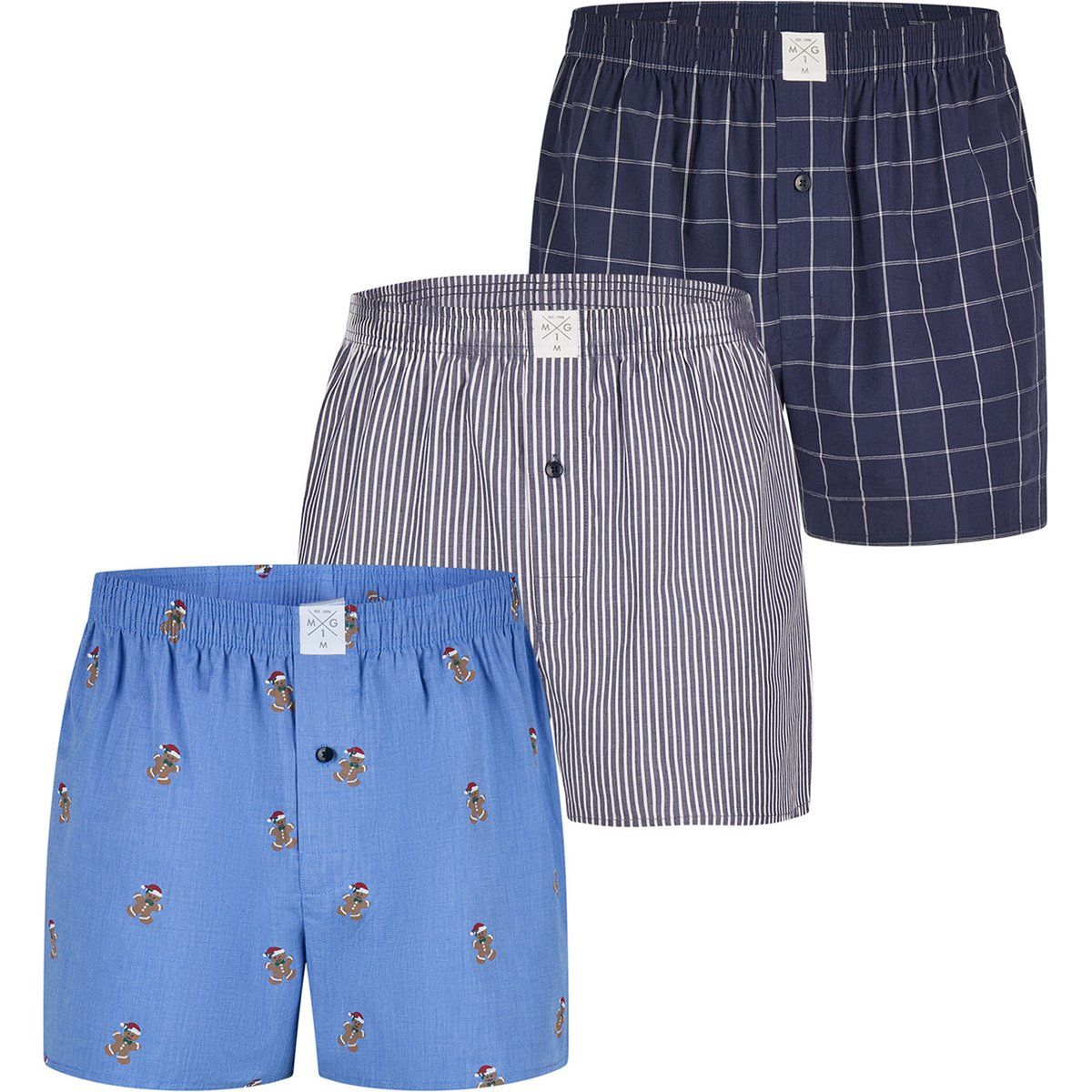 Gewebte Baumwoll-Boxershorts 3er-Pack