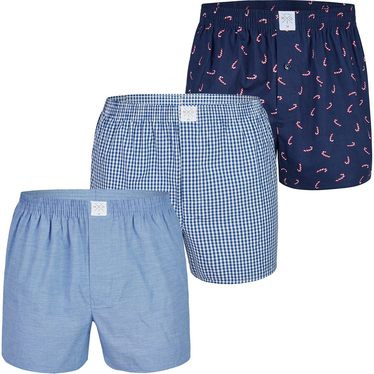 Gewebte Baumwoll-Boxershorts 3er-Pack
