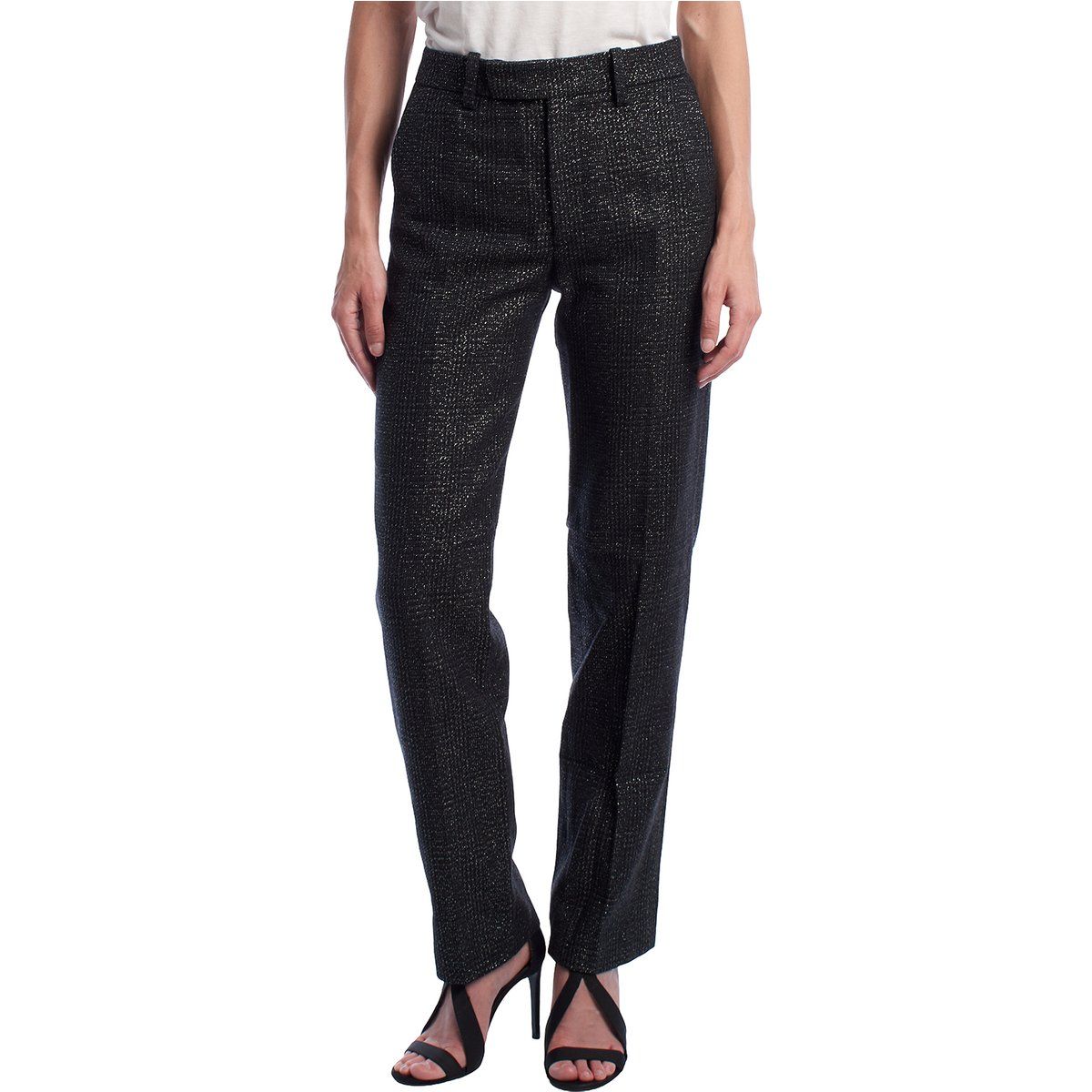 Gerade Hose mit Lurex-Metallic-Finish