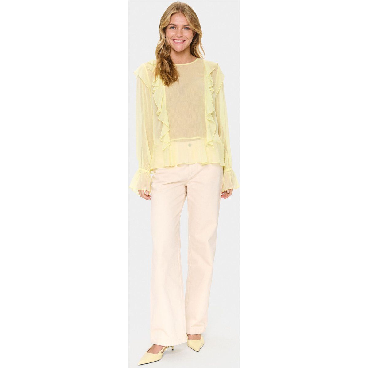 Langarm-Bluse LabelleSZ Gerade Passform yellow