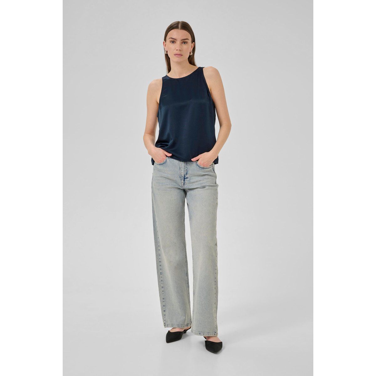 Ärmellose Bluse EstelleMW A-shape navy