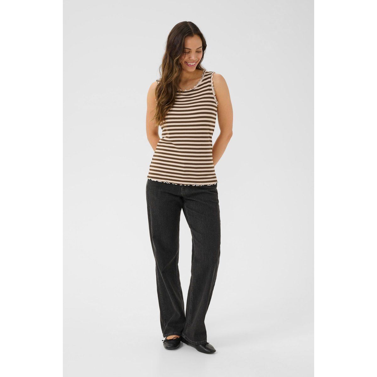 Geripptes Tanktop mit schmaler Passform