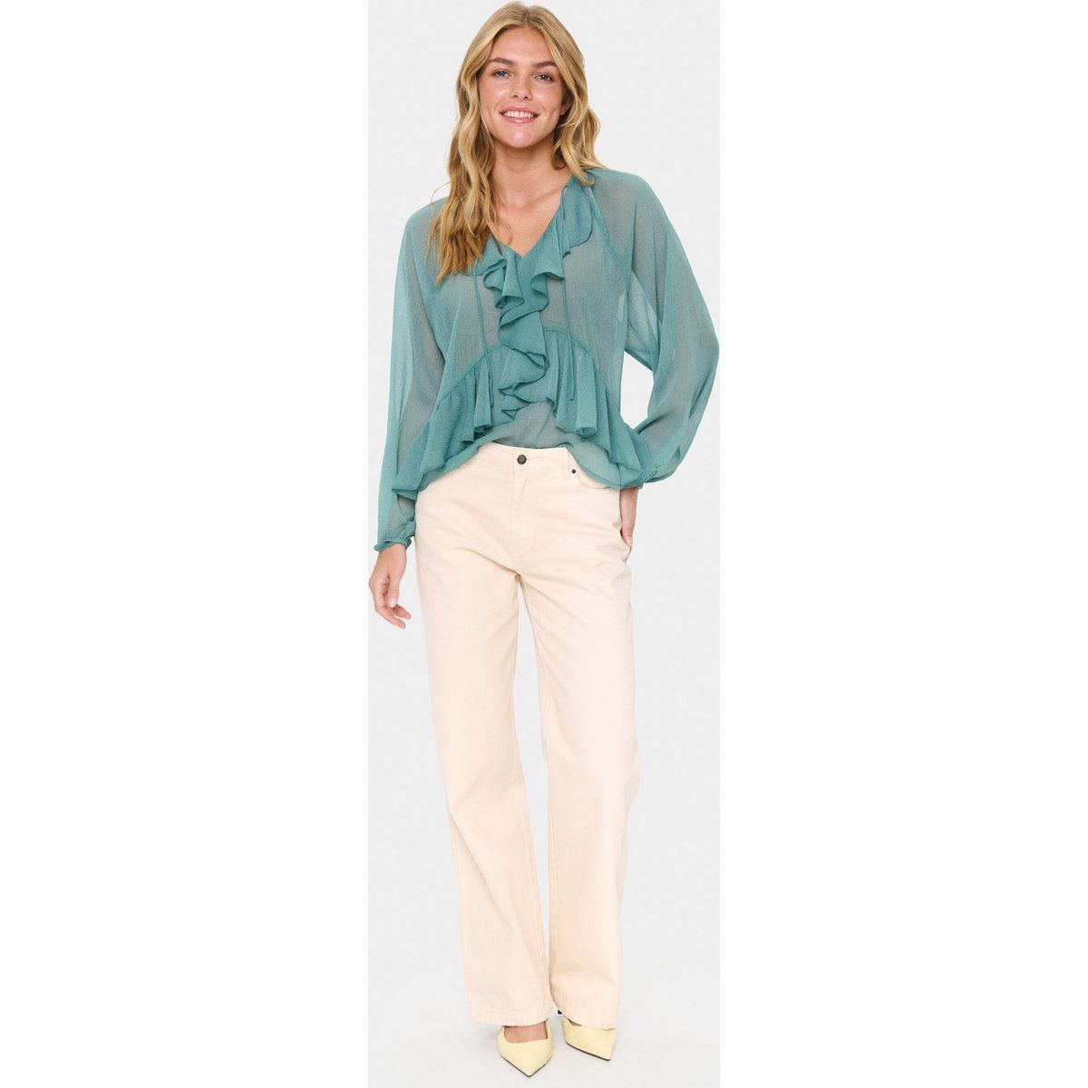 Langarm-Bluse JacelynSZ Lockere Passform sage green