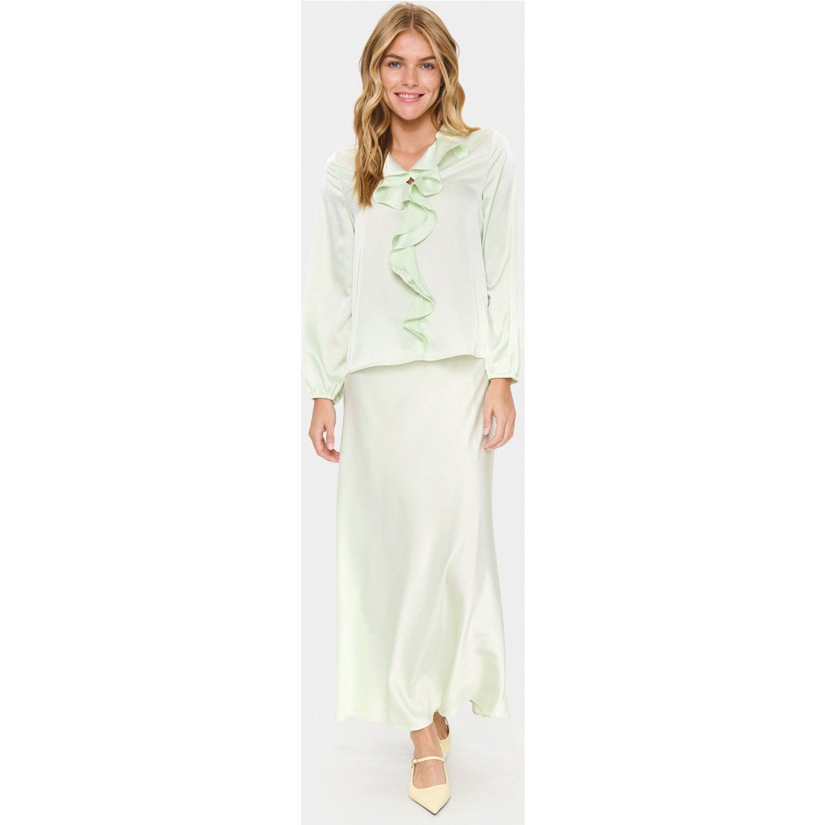 Langarm-Bluse LodisaSZ Gerade Passform pale green