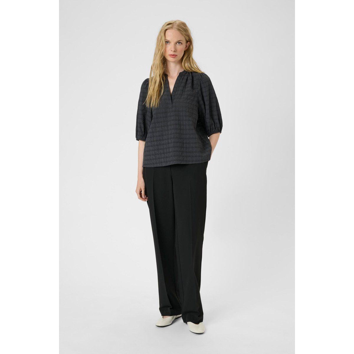 Kurzarm-Bluse KBAyo Classic fit white green