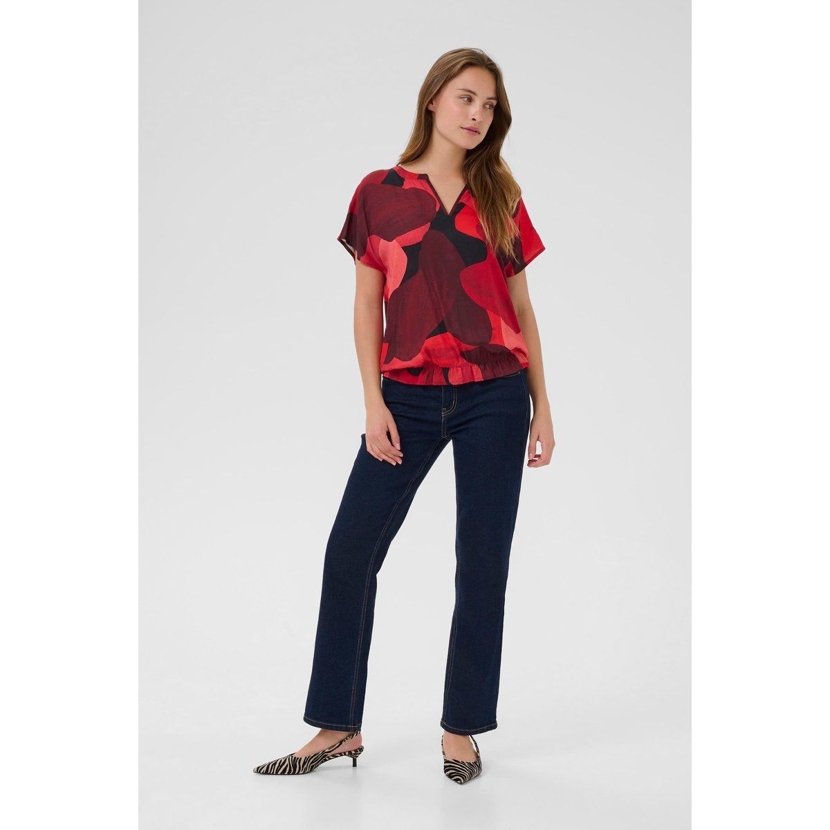 Bluse mit Blumendruck und Relaxed Fit