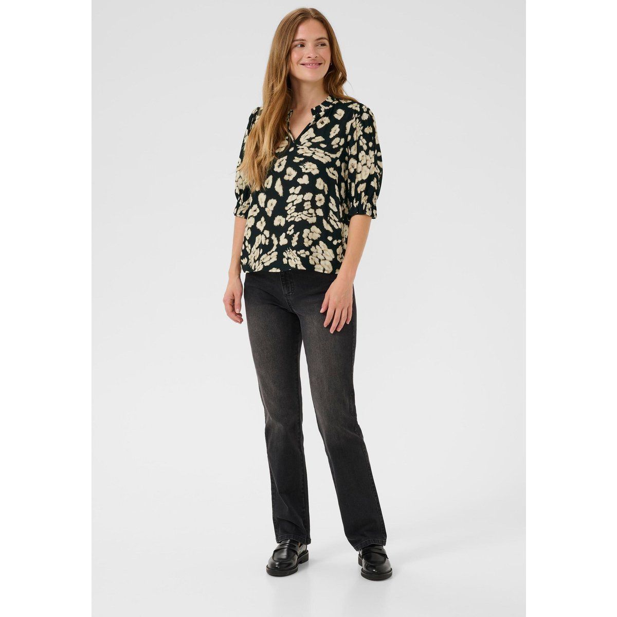 Kurzarm-Bluse KAelly Regular fit leopard