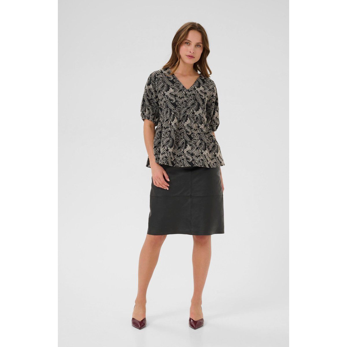 Bluse mit Blumendruck, Relaxed Fit