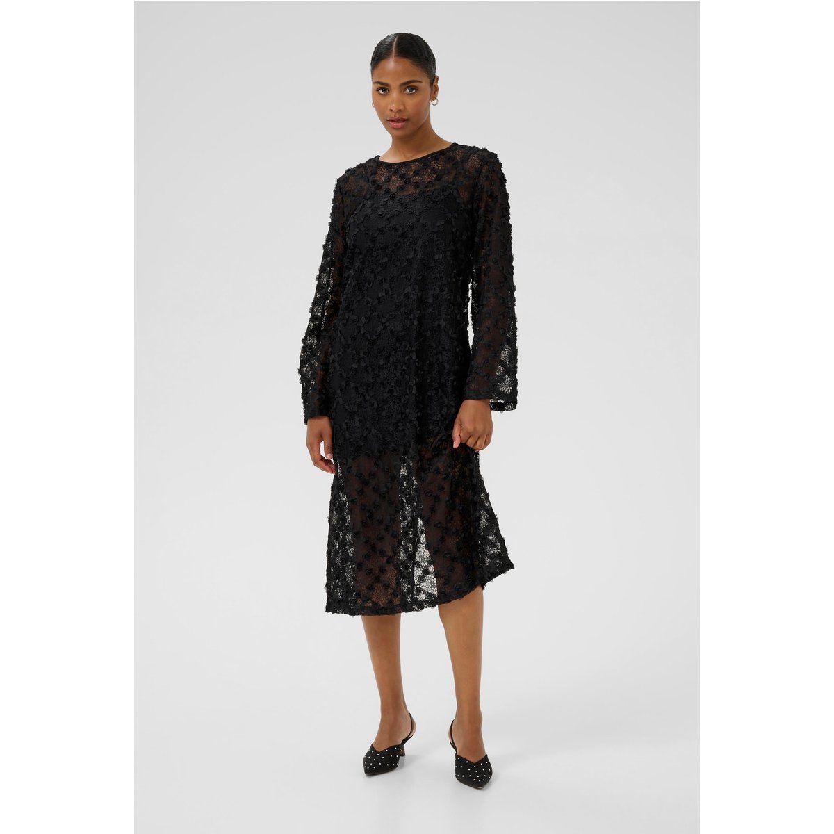 Elegantes florales Midikleid aus Spitze