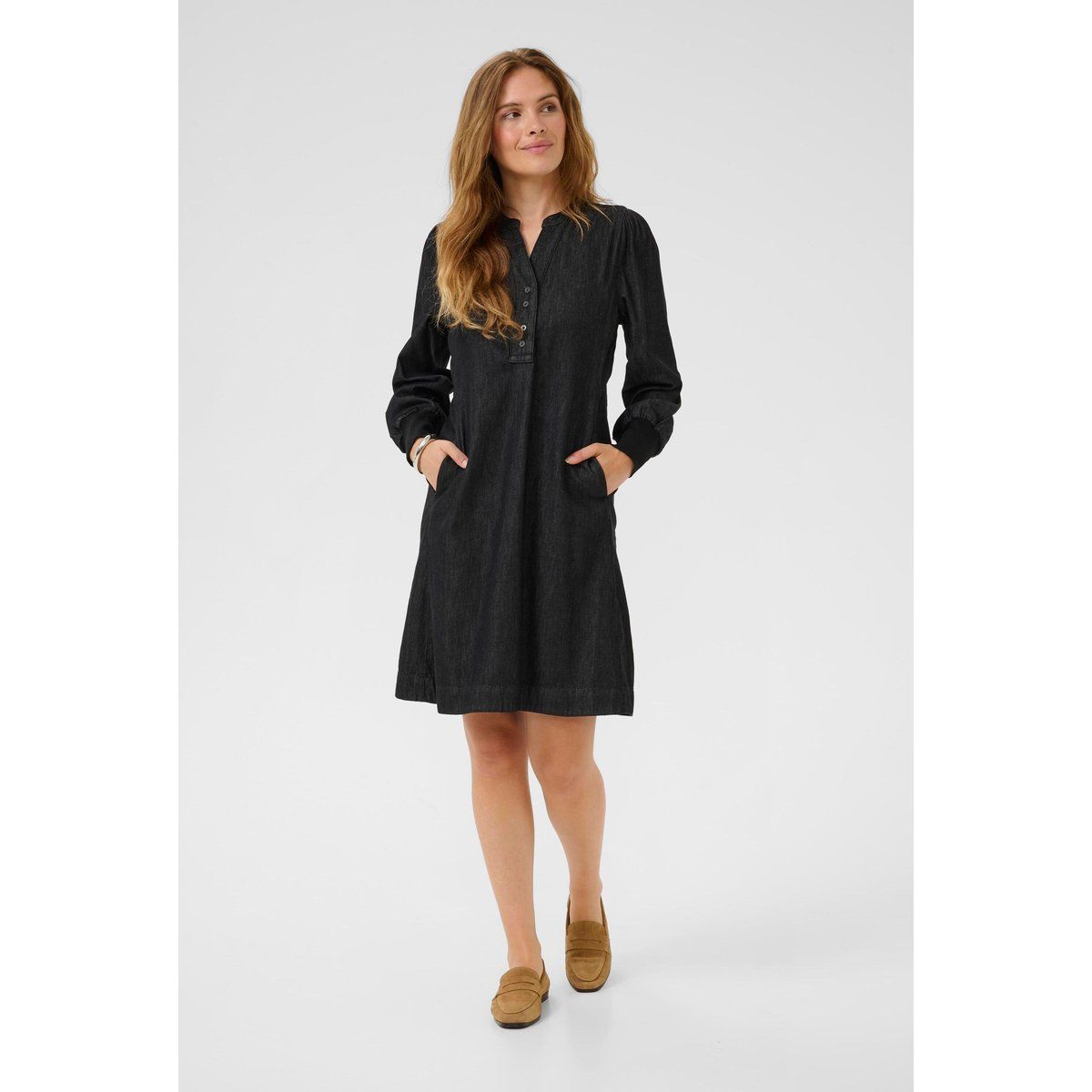 Denim Hemdblusenkleid mit klassischer Passform